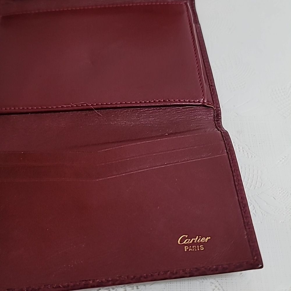 CARTIER MUST CLASP TRI-FOLD WALLET CLASP CLOSURE COMPACT WALLET - Picture 5 of 9
